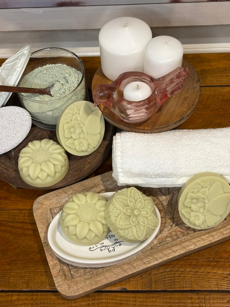 Moonlight Garden Collection: Sunspell Blossom - French Green Clay Soap (palm oil free)