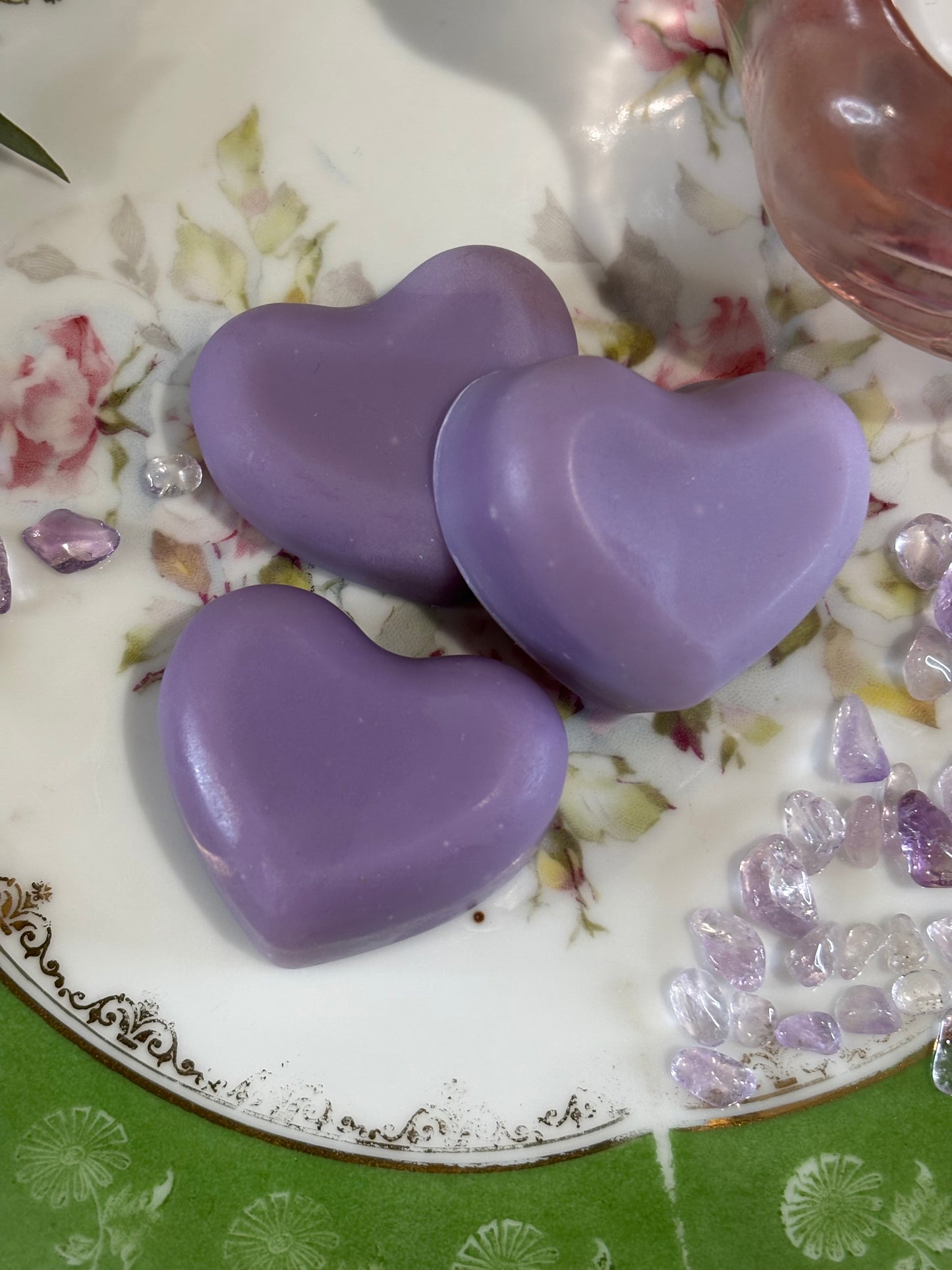 Love Potion Soap Collection: Amethyst Mini Heart Trio