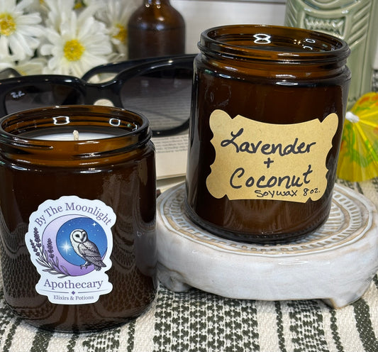 Lavender + Coconut 8 oz. Soy Wax Apothecary Candle