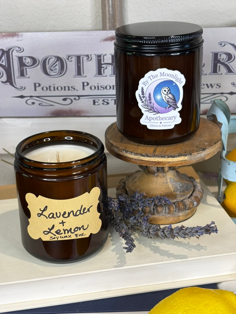 Lavender + Lemon 8 oz. Soy Wax Apothecary Candle