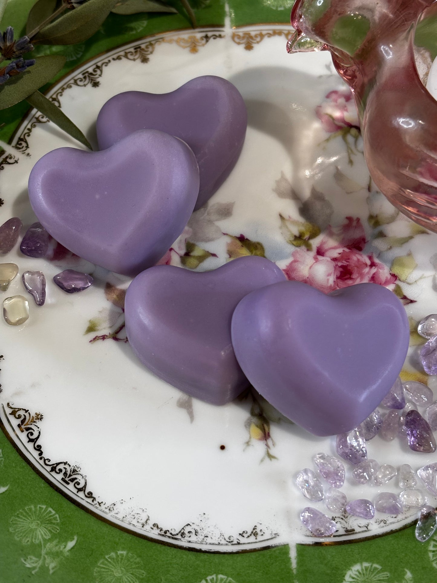 Love Potion Soap Collection: Amethyst Mini Heart Trio